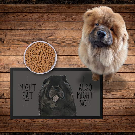 Black Chow Chow Pet Bowl Mat – Keep Mealtime Stylish and Clean