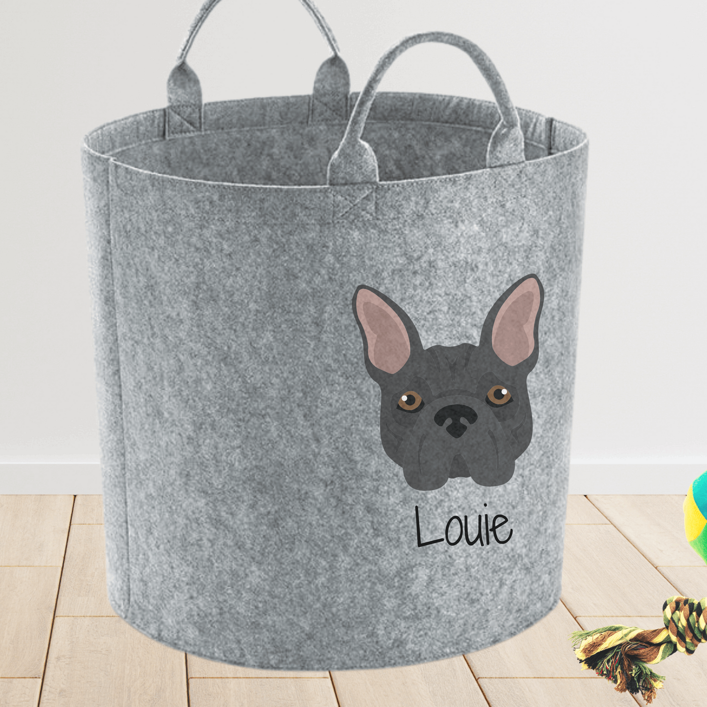 French Bulldog dog toy storage bag personalised