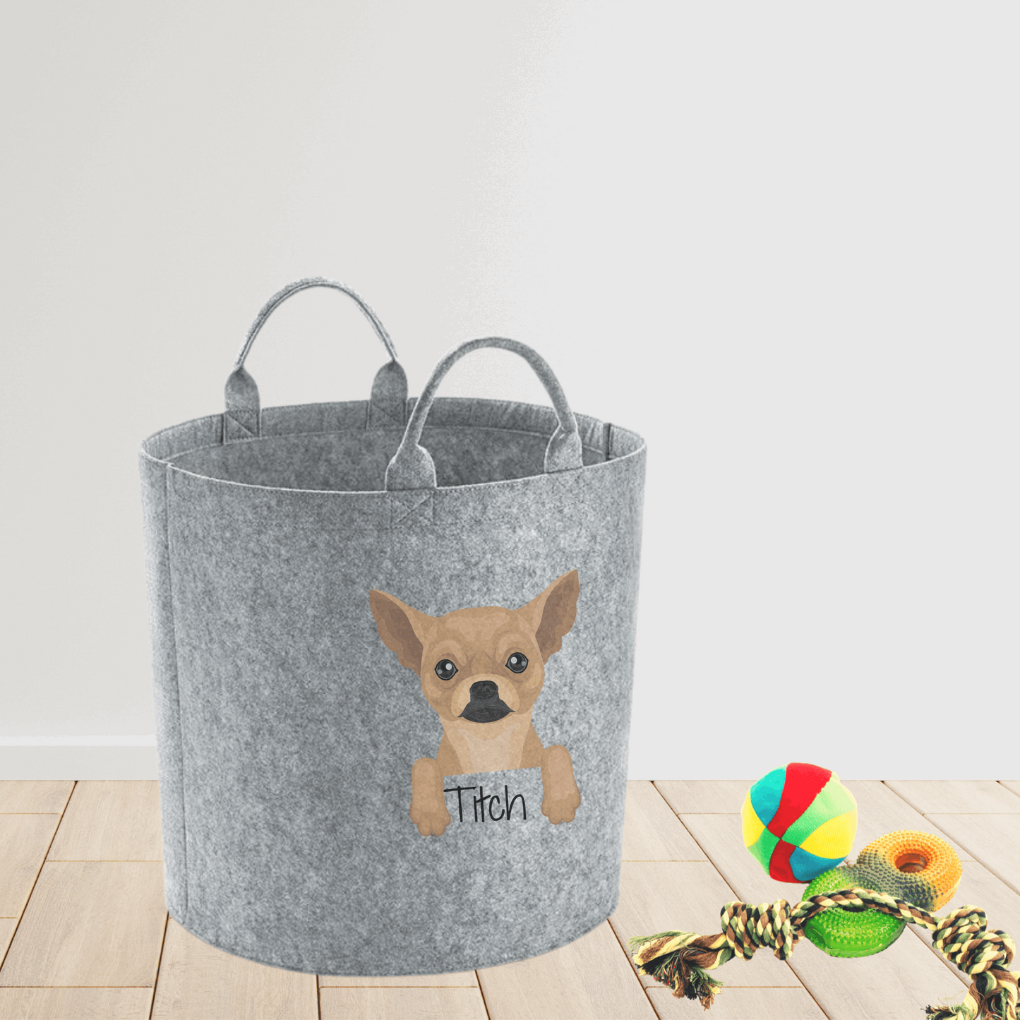 Chihuahua dog toy storage bag personalised