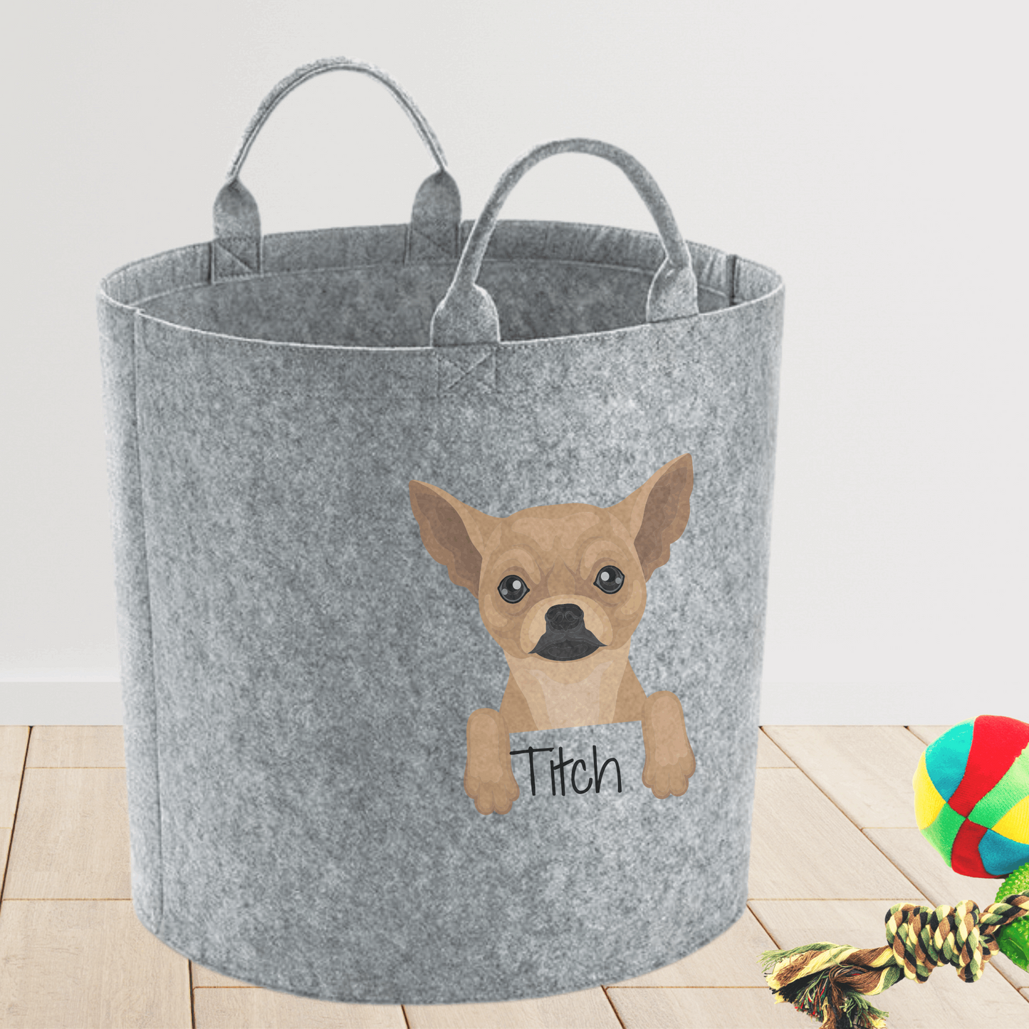 Chihuahua dog toy storage bag personalised