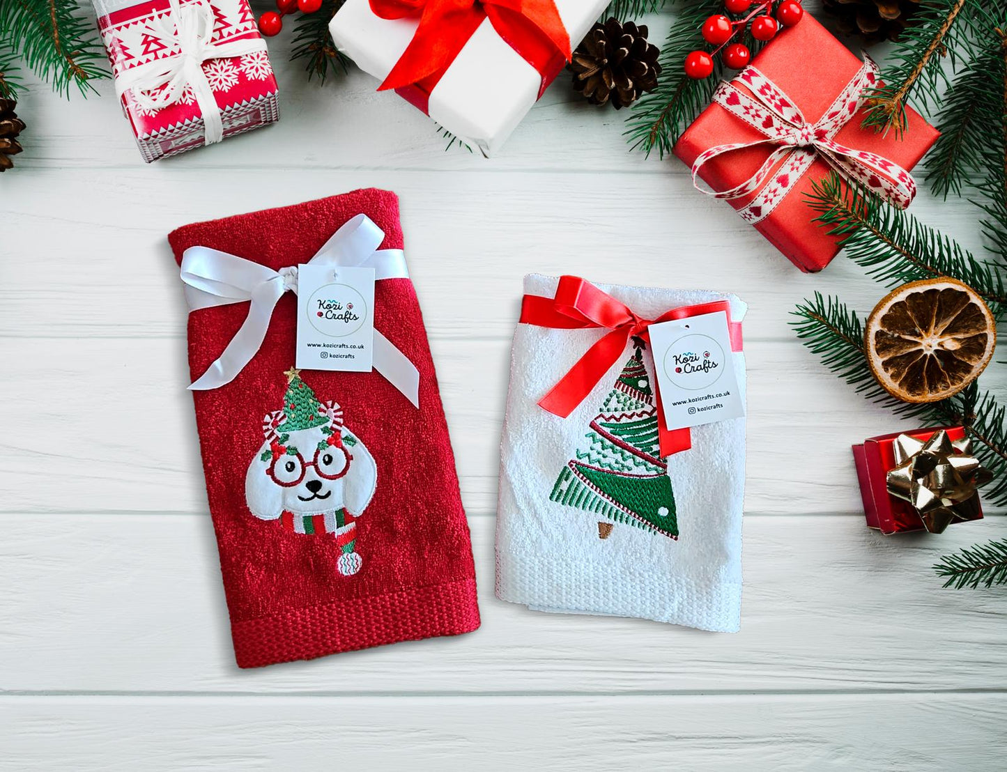 Christmas Hand Towel - 100% Cotton (Choose Your Design)