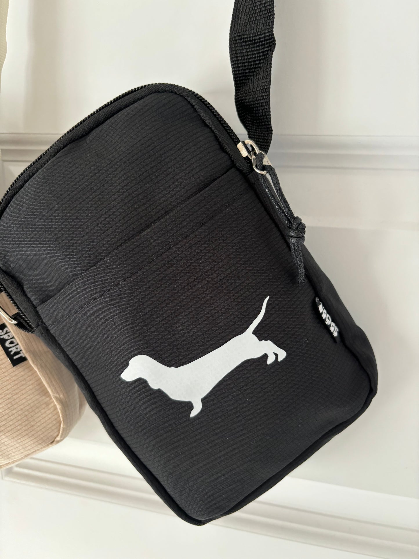 Dachshund Sausage Dog Cross Body Bag with Pouch & Zipper