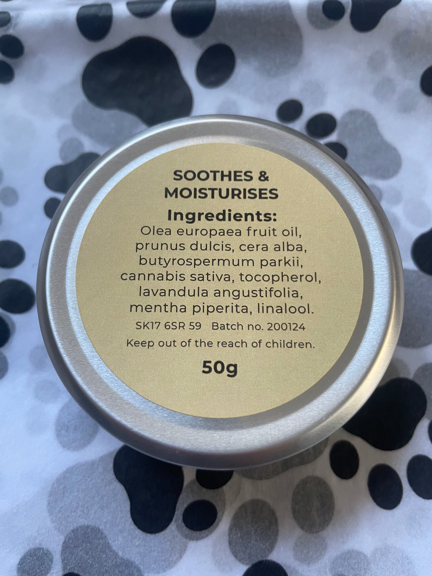 Handmade Paw, Nose and Skin Balm - Peppermint & Lavender - 50g