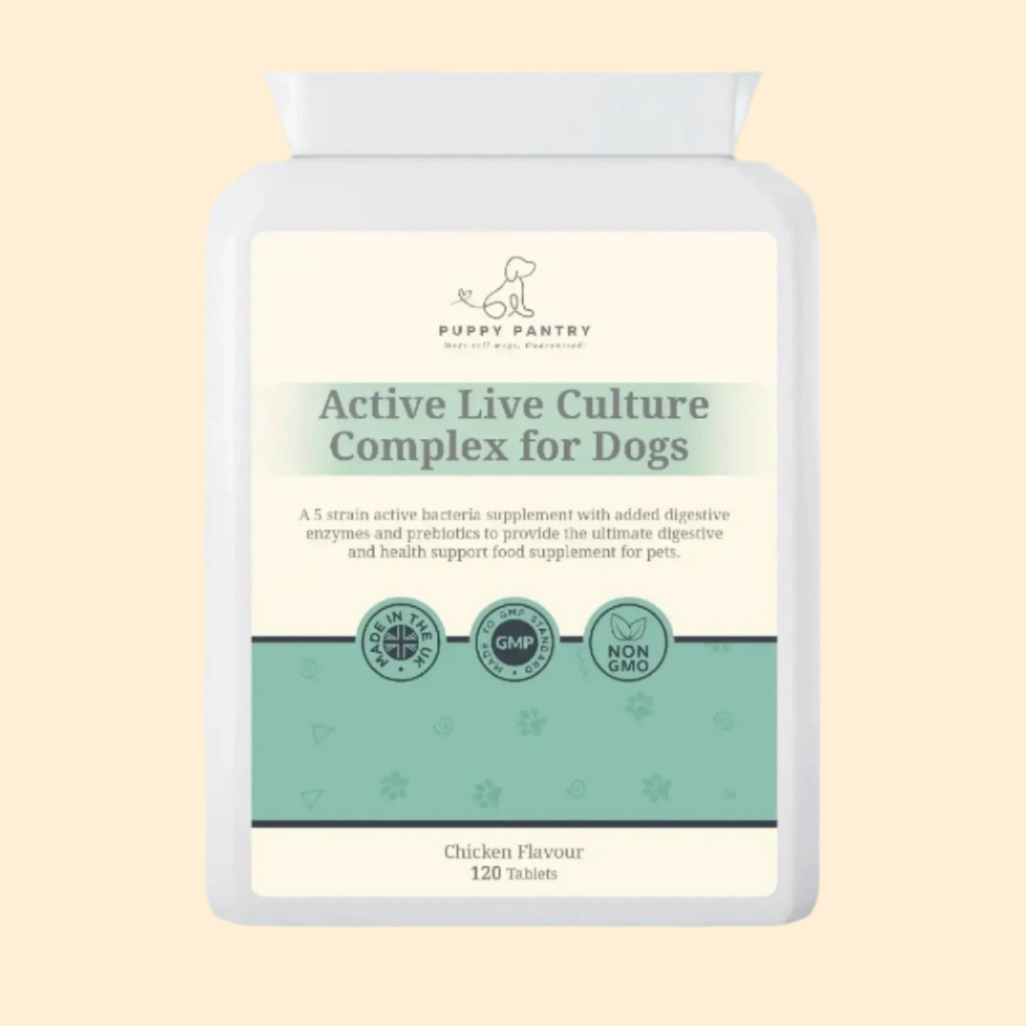 Gut Health Tablets – Chicken (120 Pack)
With probiotics, prebiotics & enzymes for digestive support