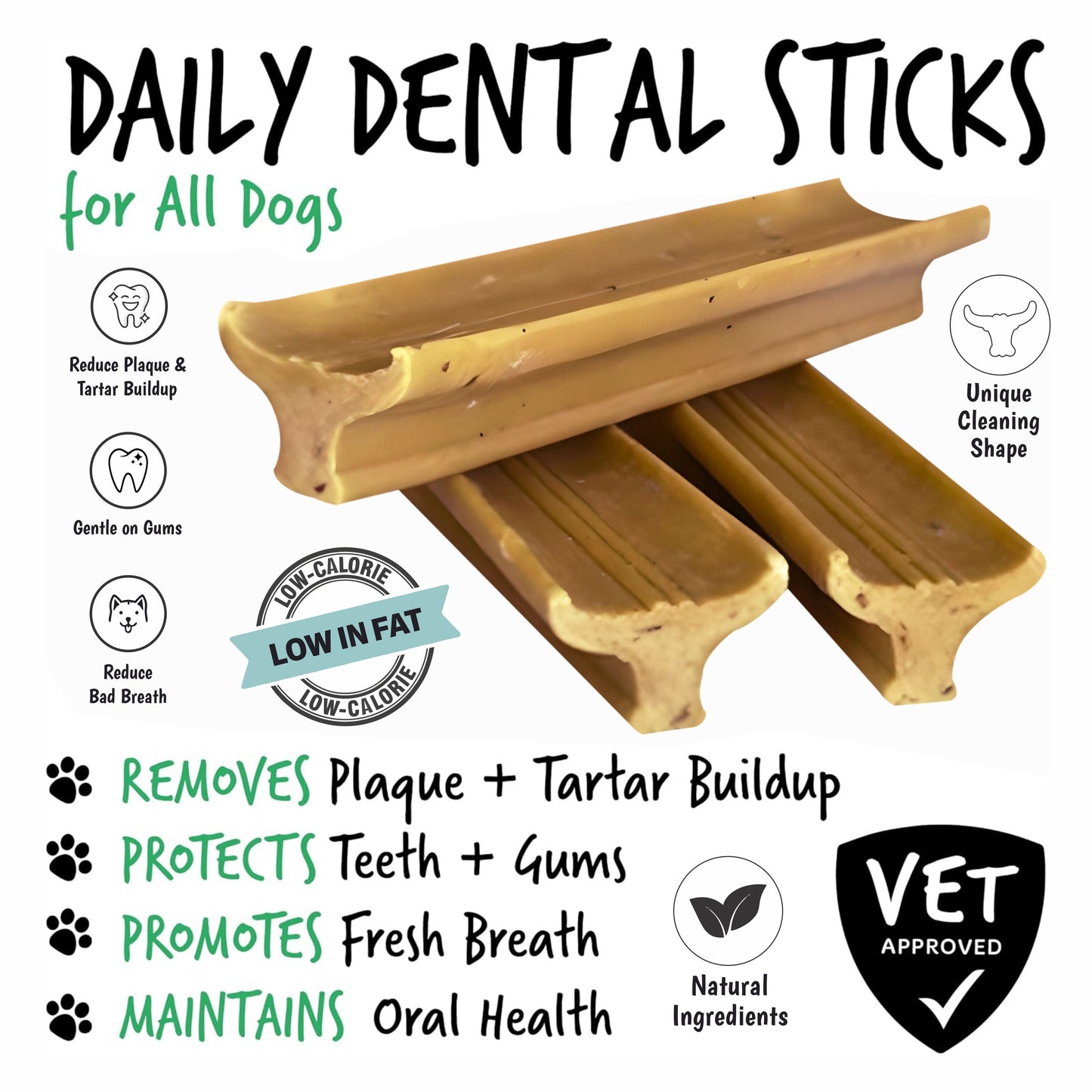 Gently Dently- Apple & Banana Dental Treats for Dogs 175g