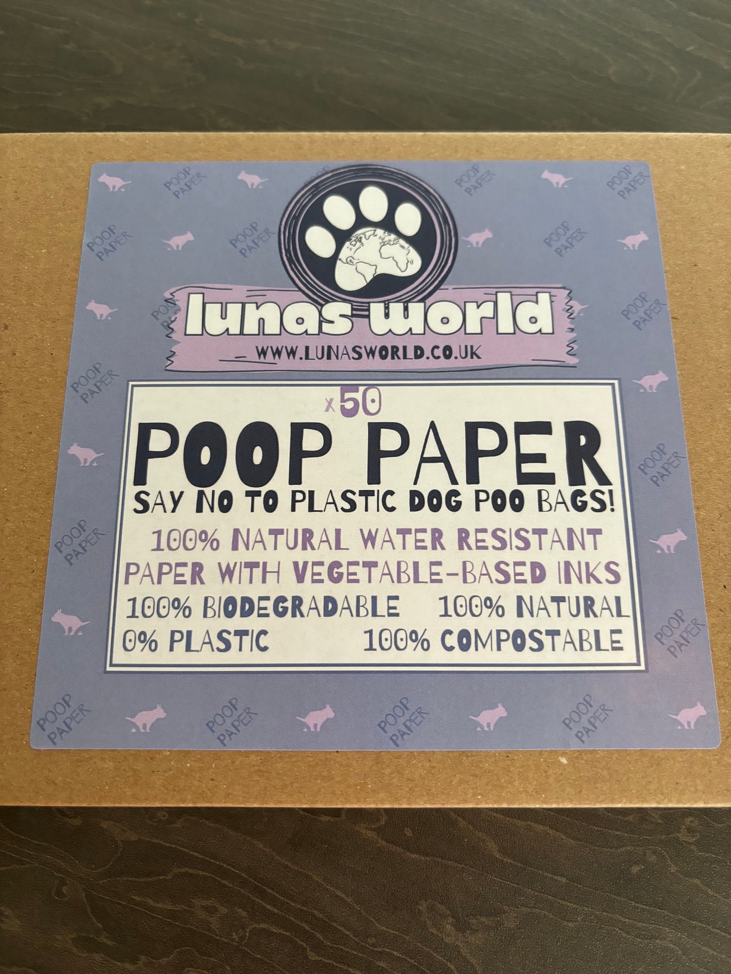 Poop Paper 50 Pack - Small and Medium Dogs