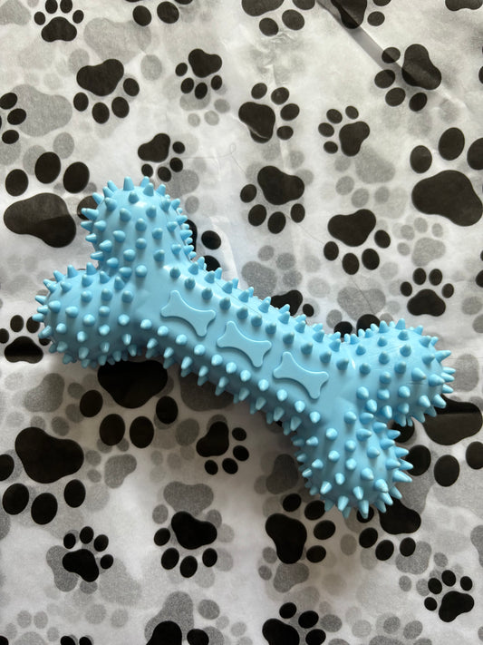 Blue Rubber Bone Toy