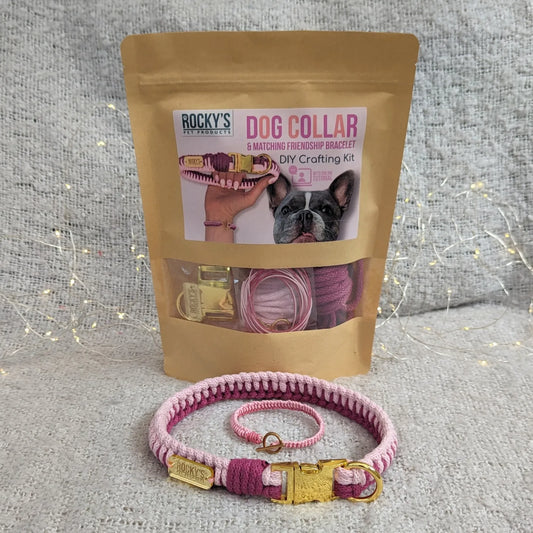Make Your Own Dog Collar & Friendship Bracelet Craft Kit - PINK