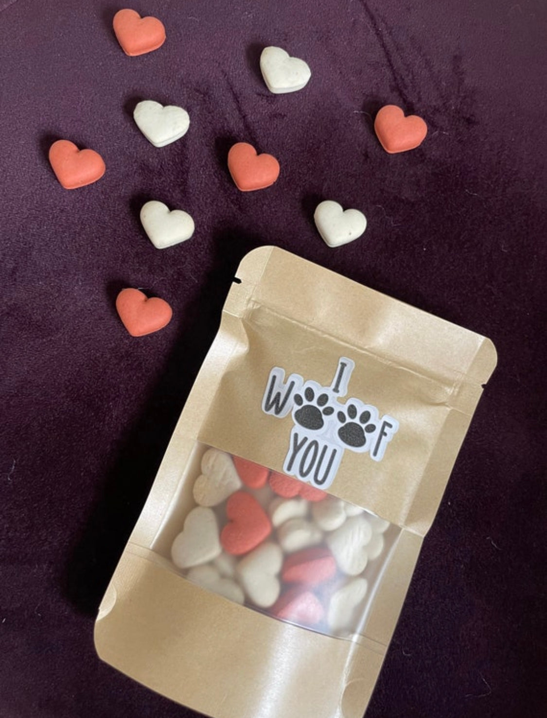 Dog Pick N Mix Treat Pouch - Love Heart Biscuits - 250g