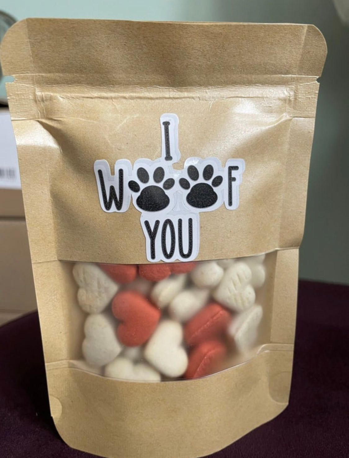 Dog Pick N Mix Treat Pouch - Love Heart Biscuits - 250g