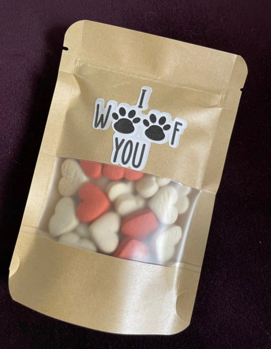 Dog Pick N Mix Treat Pouch - Love Heart Biscuits - 250g