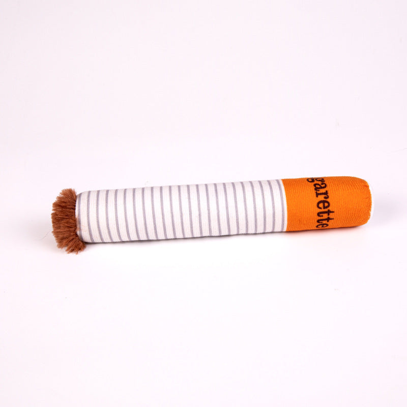 "Bad Habit" Squeaky Dog Toy – Cigarette Box Parody Plush with Chew Sticks