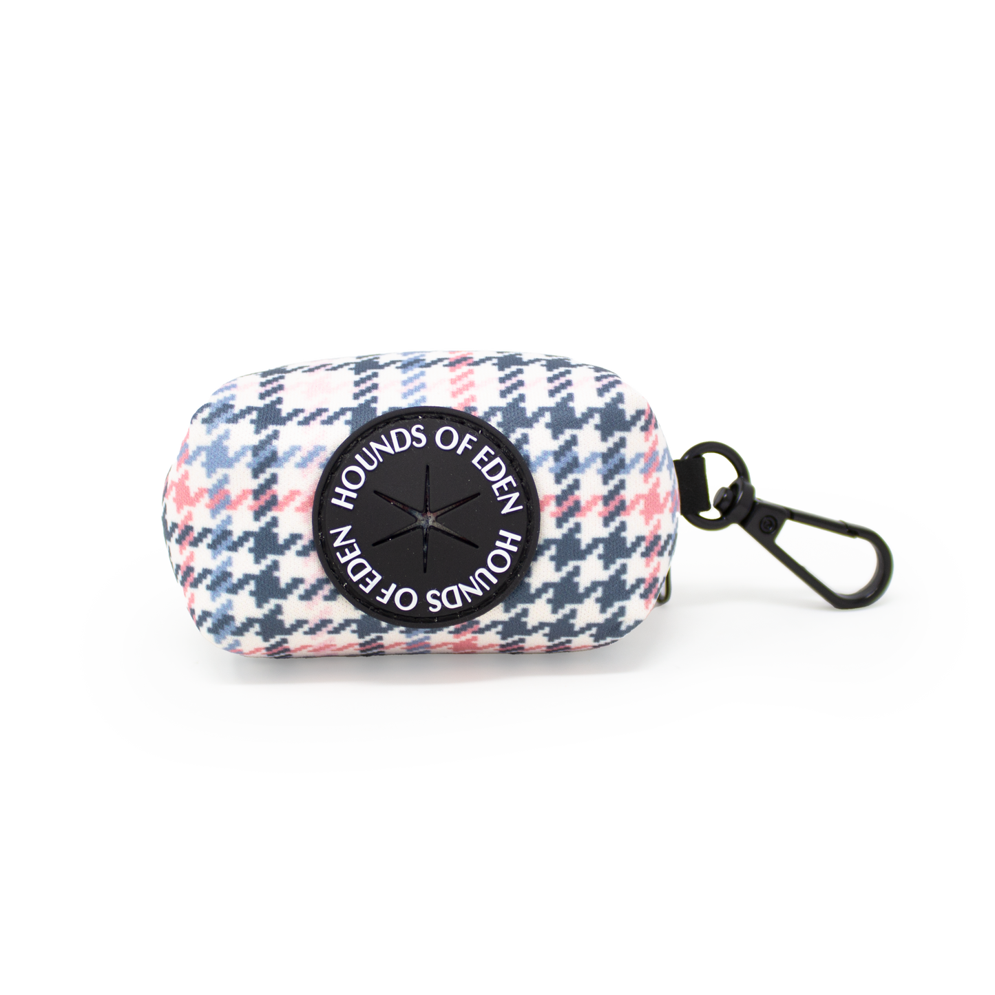 Pink Houndstooth Design Poop Bag Holder