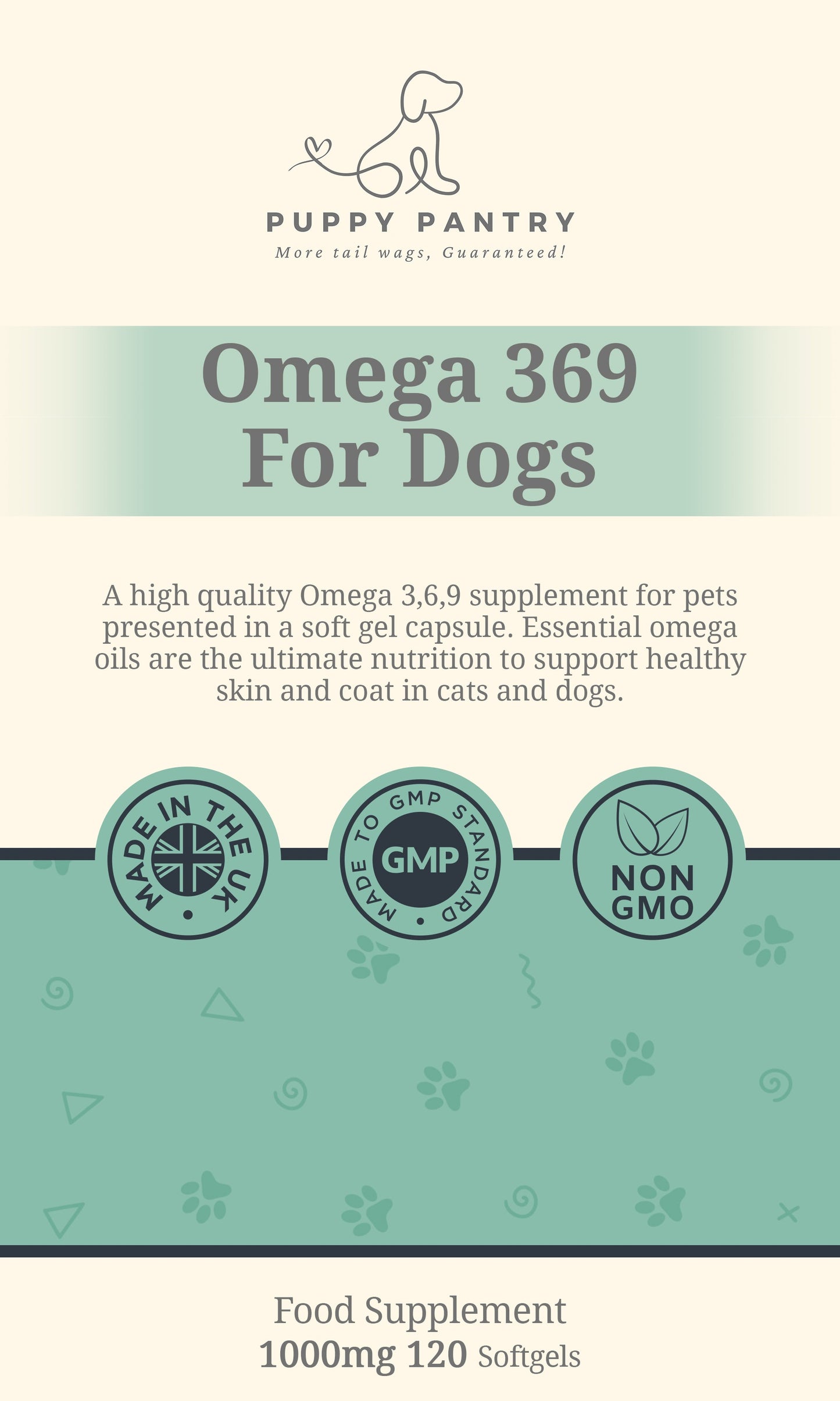 Omega 3-6-9 Softgels (120 Pack)
Supports brain function, skin health & a shiny coat