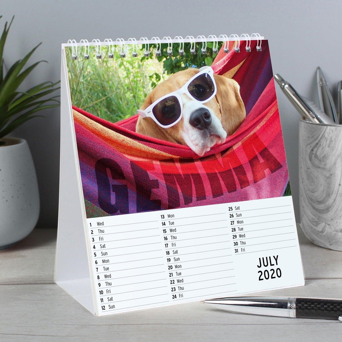 Personalised 2026 Barking Mad Dog Desk Calendar