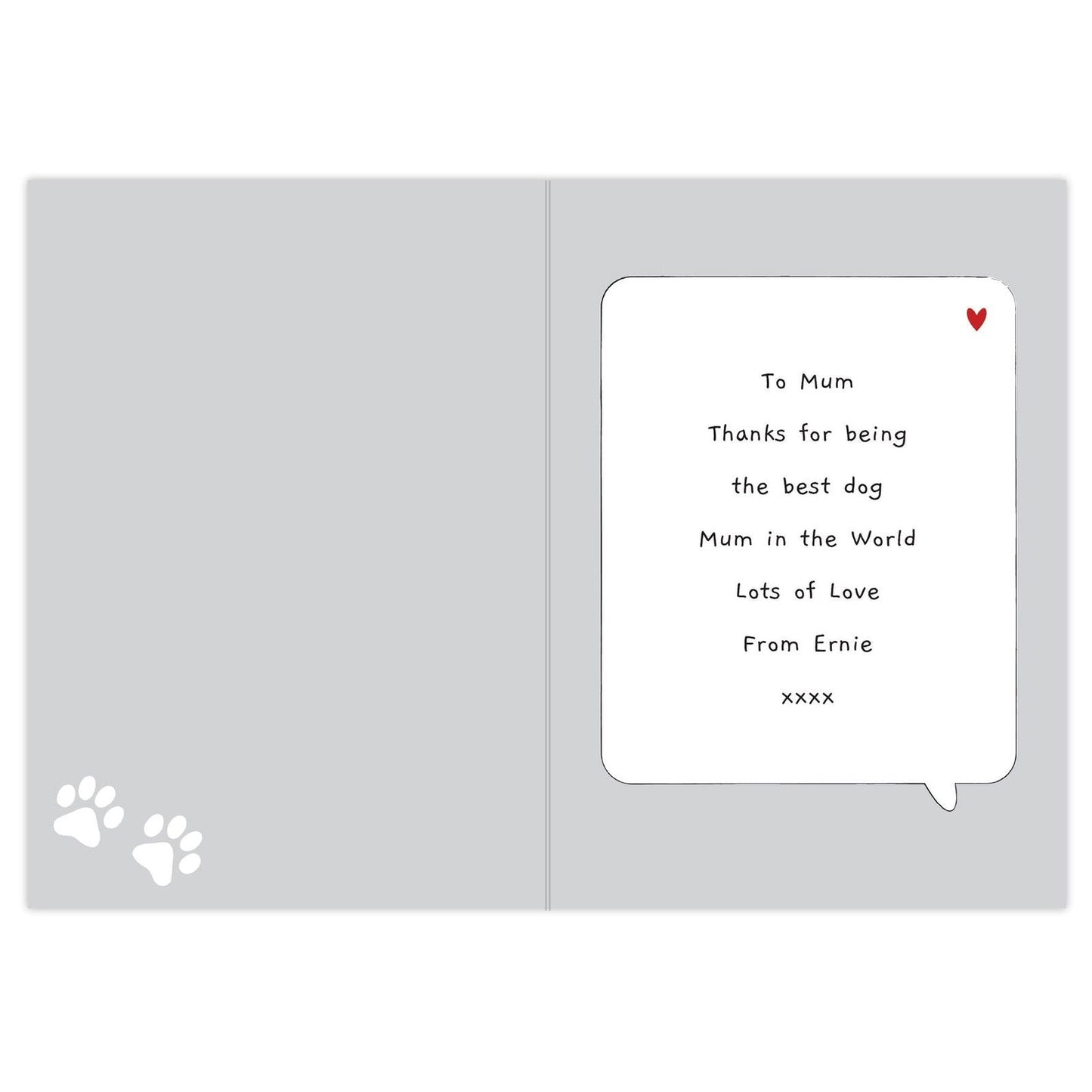 Personalised Dog Speech Bubble Card