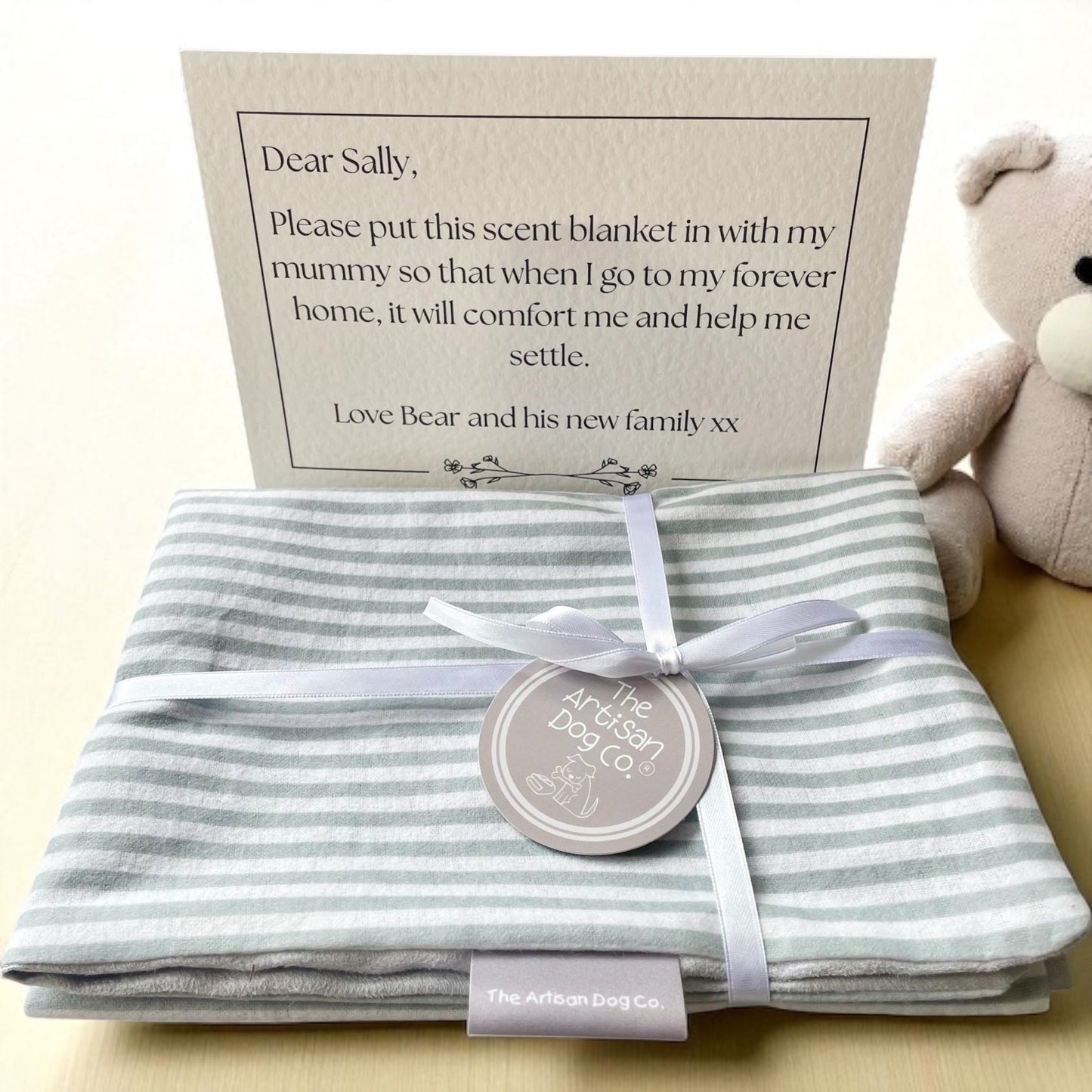 New Puppy Scent Blanket/Mat and Personalised Note