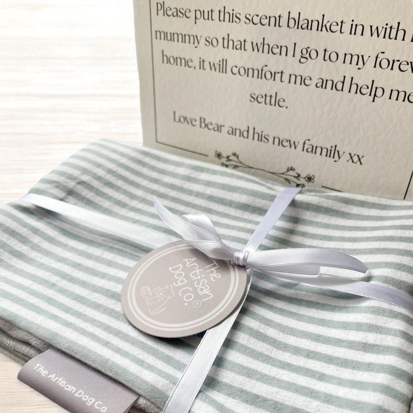 New Puppy Scent Blanket/Mat and Personalised Note