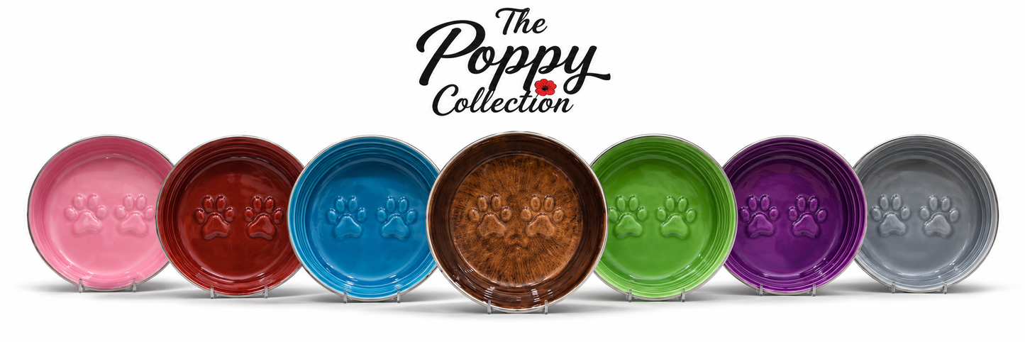 The Poppy Collection Dog Bowl - Red