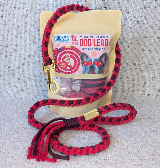 Heart Pattern Red Valentine's Day Make Your Own Dog Lead Craft Kit
