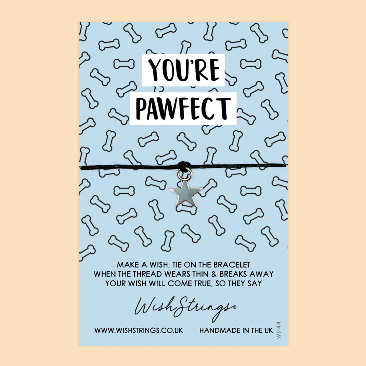 WishStrings ‘You’re Pawfect’ Wish Bracelet | Cute Dog-Themed Gift | Thoughtful Keepsake for Couples & Love