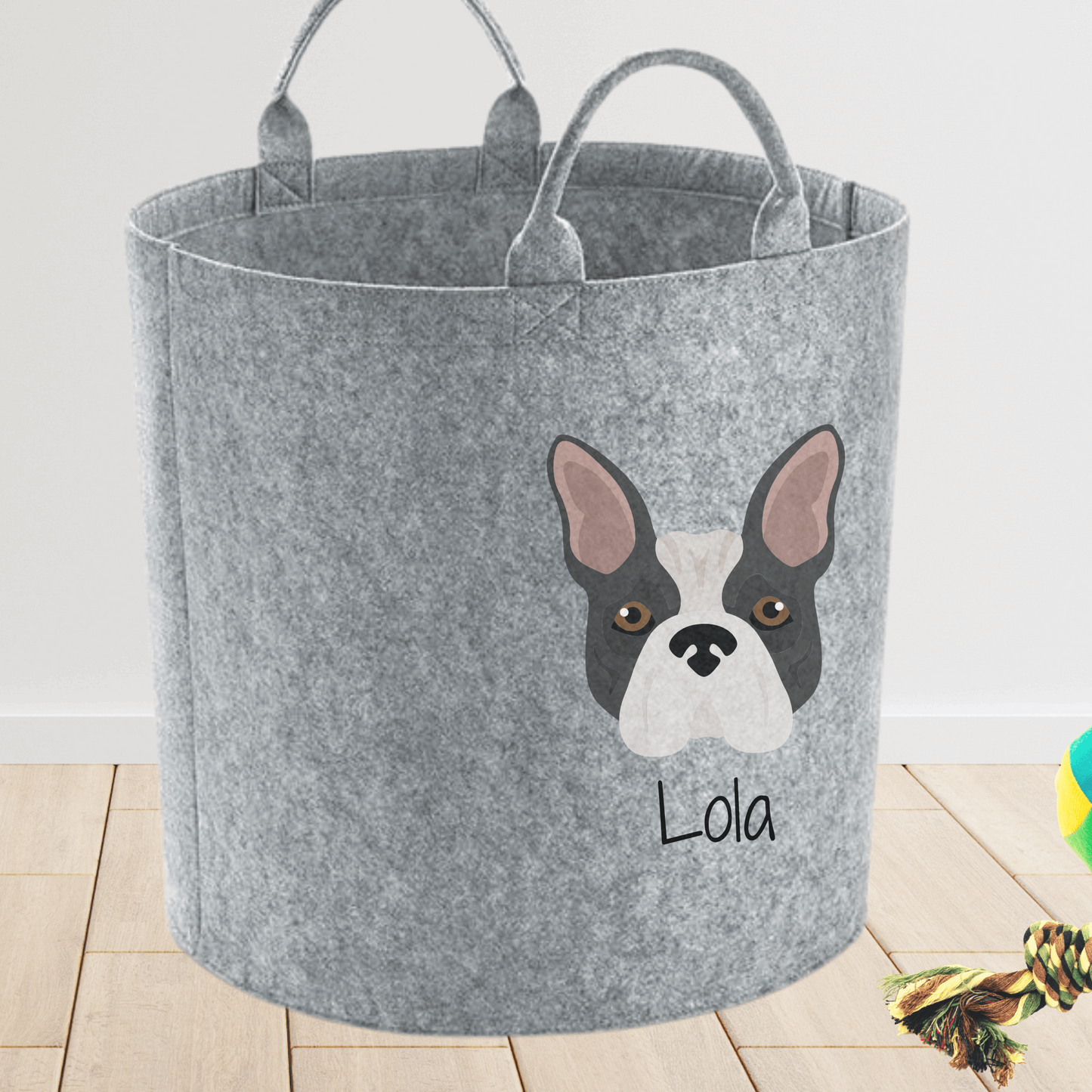 French Bulldog dog toy storage bag personalised