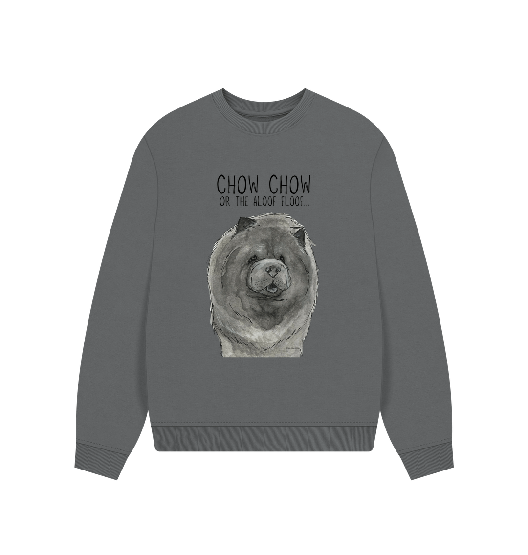 Stay Cozy in the Blue Chow Chow Women’s Oversized Sweatshirt – Featuring The Aloof Floof!