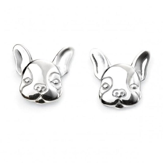 Beginnings Sterling Silver French Bulldog Stud Earrings E5570