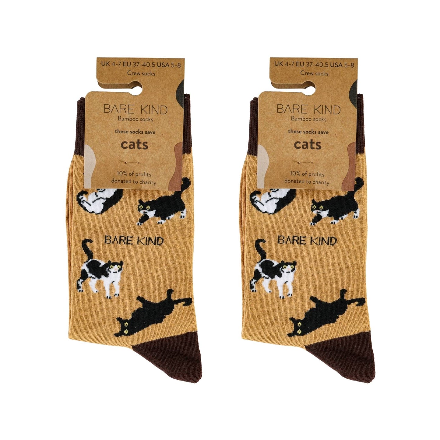 Brown Cat Pet Pair Bamboo Sock Set