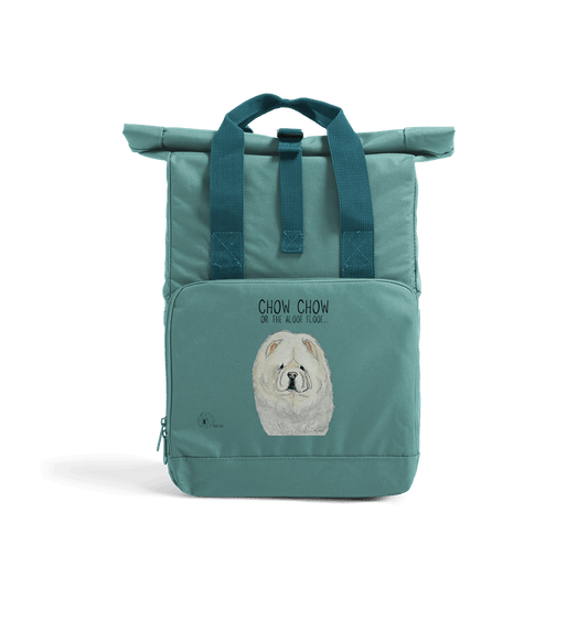 Cream Chow Chow Chic: Aloof Floof Roll-Top Backpack