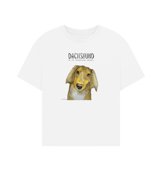 Charming & Cozy: The Long Haired Dachshund Women's Relaxed Fit T-Shirt