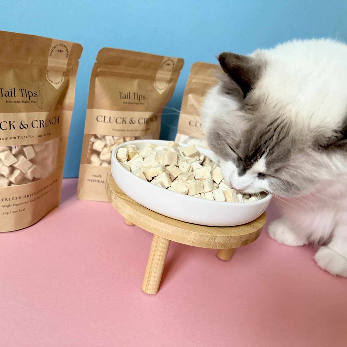 Cluck & Crunch - 100% Freeze-Dried Chicken Treats | Pure & Natural | Tail Tips UK