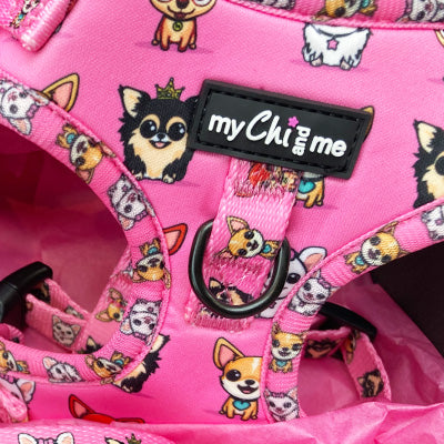 Signature Pink Chihuahua Print Exclusive Small Dog Harness by My Chi and Me SALE