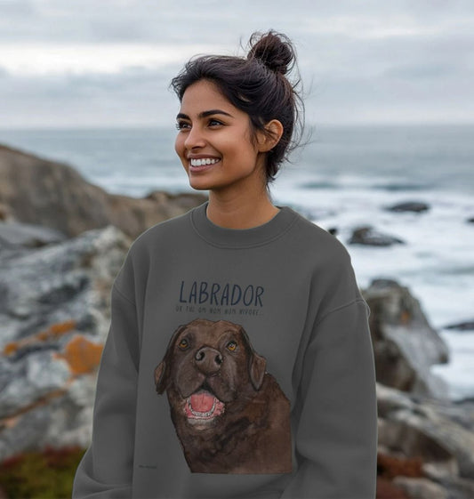 Will Sit for Snacks: The Chocolate LabradorOversized Sweatshirt
