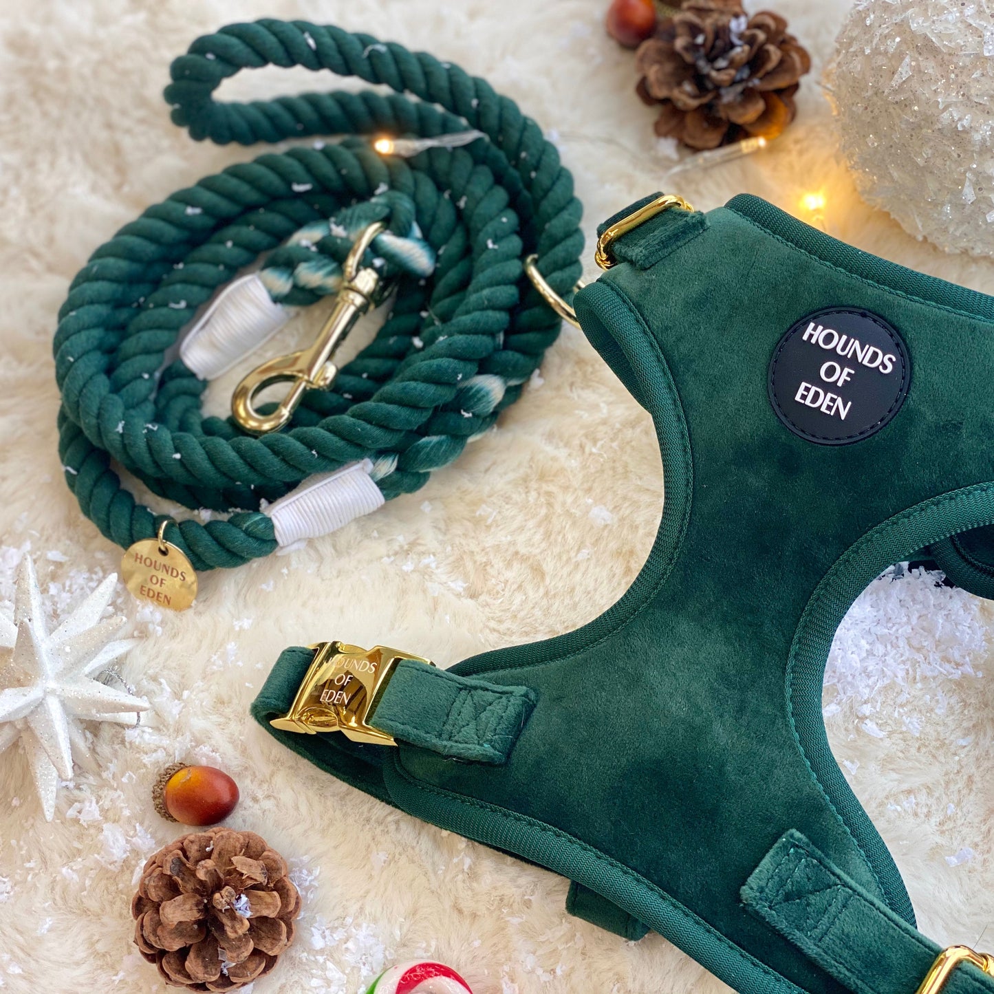 Olive Green Velvet Harness