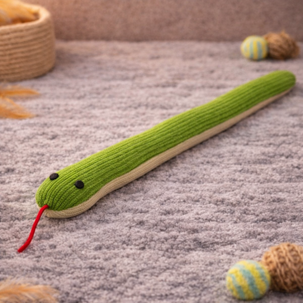 Cat Toy Snake Interactive Crinkle Kick Toy for Indoor Cats – 16.5 Inches - 42 cm