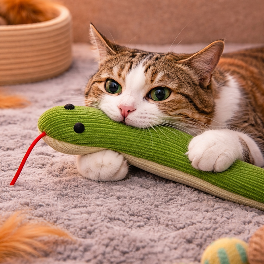 Cat Toy Snake Interactive Crinkle Kick Toy for Indoor Cats – 16.5 Inches - 42 cm