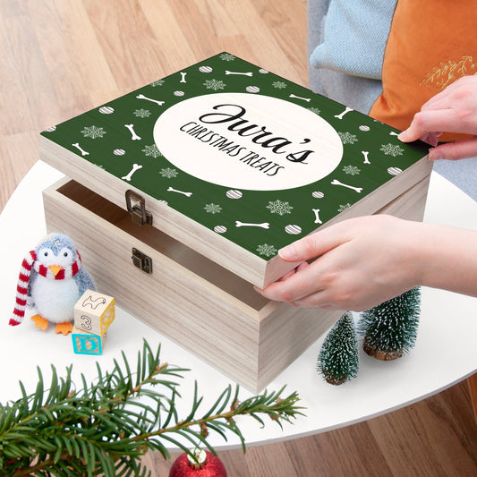 Personalised Personalised Dog Treats Christmas Box