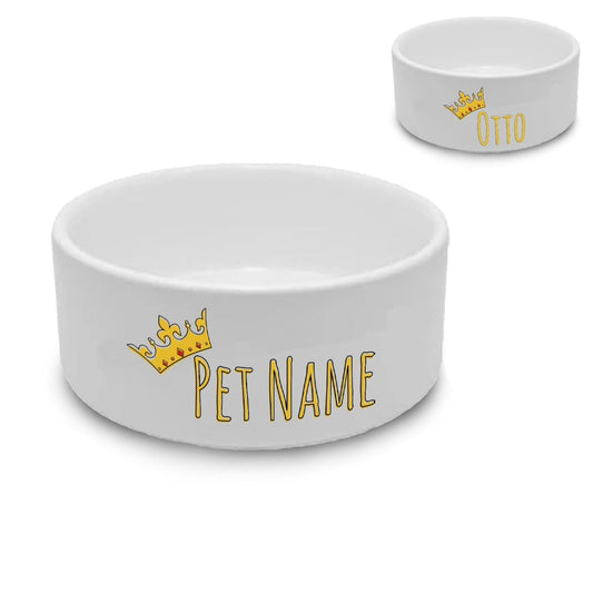 Personalised Dog Bowl with Crown Design
