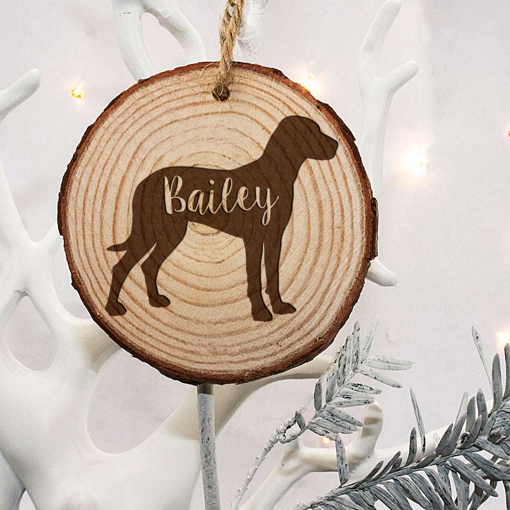 Personalised Engraved Dog Silhouette Christmas Tree Decoration