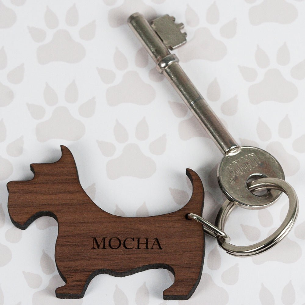 Personalised Wooden Dog Key Ring