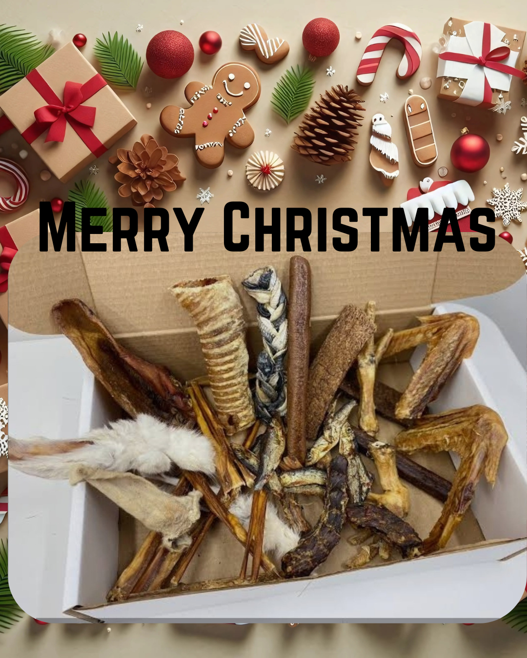 Christmas 60 Piece Bargain Box | 100% Natural Dog Treats