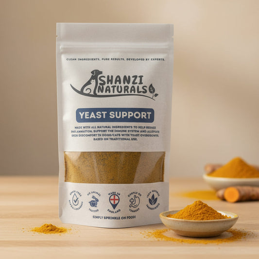 Shanzi Naturals Yeast Support Powder for Dogs & Cats – Herbal Skin & Paw Relief