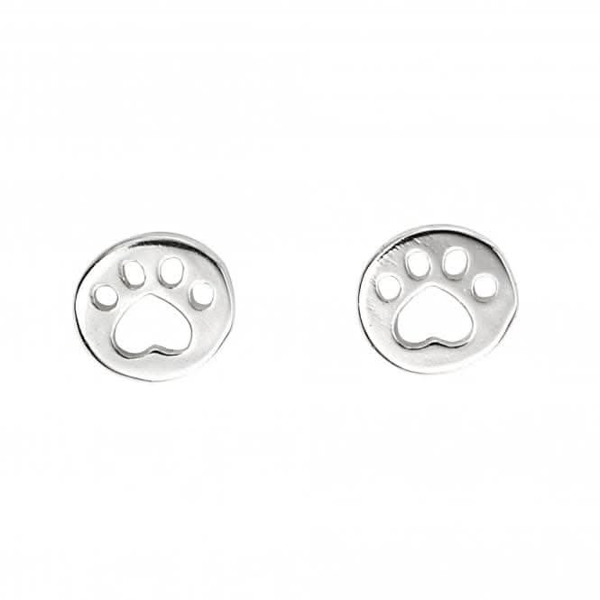Sterling Silver Paw Print Stud Earrings A2063