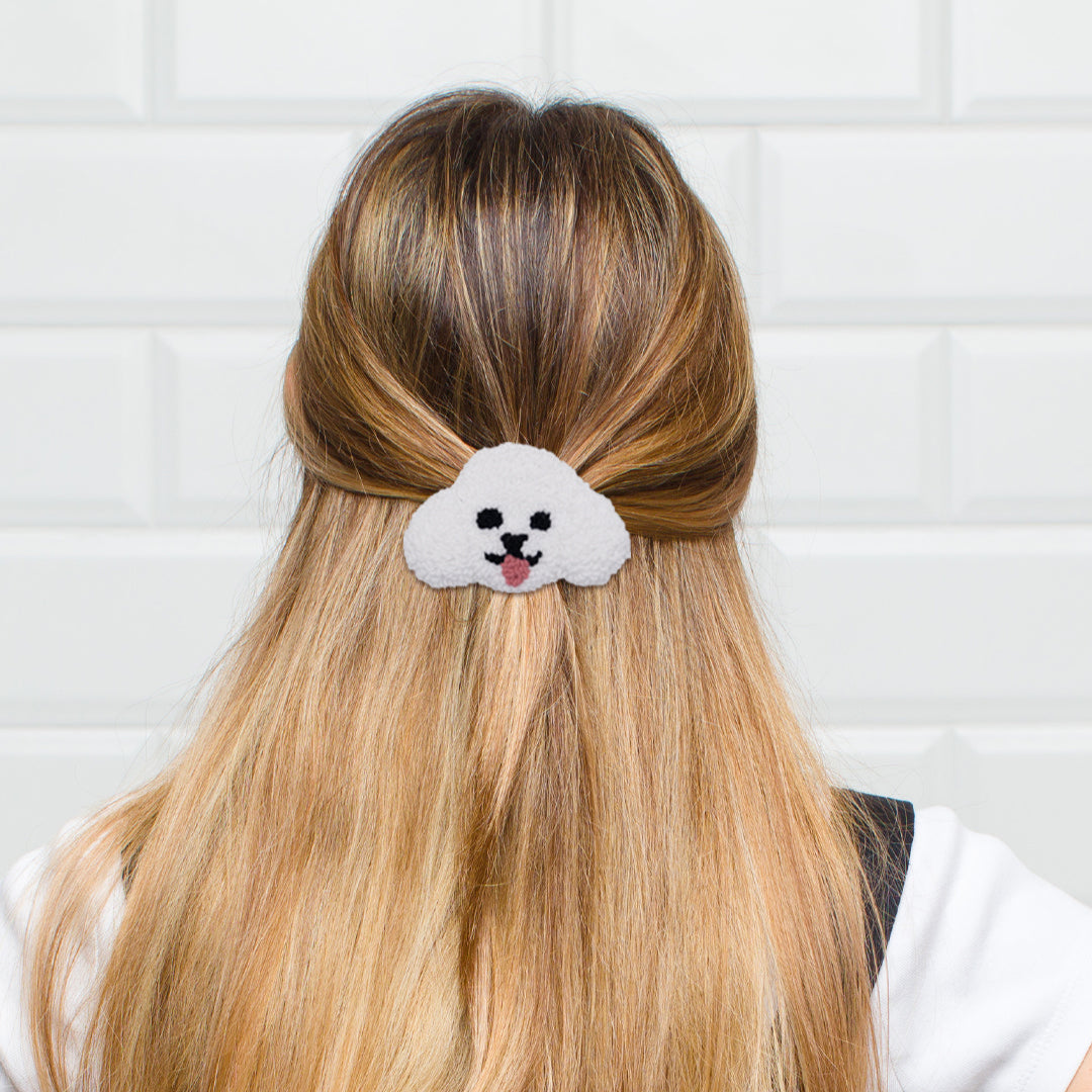 Handmade Dog Shape Punch Needle Hair Clip